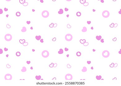 Seamless Valentine’s vector pattern with pink hearts. Sweet and cute design, perfect for gift wrap, backgrounds, fabrics, and carpets.