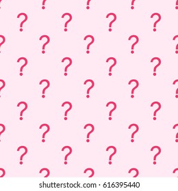 Seamless vector pattern with pink question marks