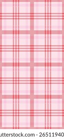 Seamless vector pattern with pink and red tartan plaid design, classic textile background, cozy Valentine’s Day style, romantic holiday vibes, diagonal stripes, decorative romantic fabric texture