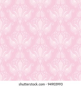 Seamless vector pattern with pink vintage elements