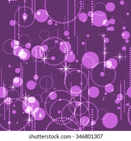 Seamless vector pattern. Pinkabstract Christmas glittering background with stars. 