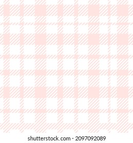 Seamless vector pattern with plaid in on-trend colors of pink and white. Abstract, tar tan, valentine, line print hand drawn. Designs for textiles, fabric, wrapping paper, packaging, social media.