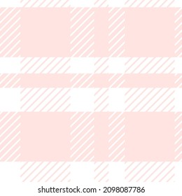 Seamless vector pattern with plaid in on-trend colors of pink and white. Abstract, tar tan, valentine, line print hand drawn. Designs for textiles, fabric, wrapping paper, packaging, social media.