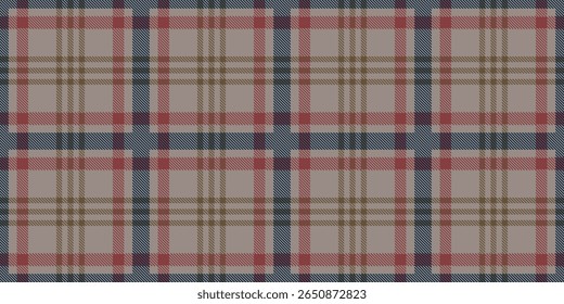 Vetor sem costura padrão xadrez tartan textura vermelho bege marrom preto linhas diagonais verifica tecido clássico fundo têxtil escocês retro tradicional design vintage estilo sem emenda vetor padrão