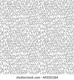 Seamless vector pattern with planty of cute cats 