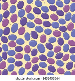 Seamless vector pattern with plums