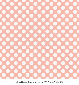 Seamless vector pattern. Polka dot . Dotted background with circles, dots, rounds Vector illustration Flat Scandinavian style for print on fabric, gift wrap, web backgrounds, scrap booking, patchwork