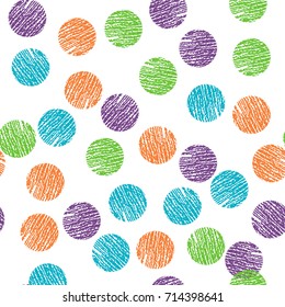 Seamless vector pattern. Polka dot . Dotted background with circles, dots, rounds Vector illustration Flat Scandinavian style for print on fabric, gift wrap, web backgrounds, scrap booking, patchwork 