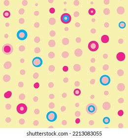 Seamless vector pattern polka dots hand drawn. Abstract ornament for decorative design, digital paper, scrapbooking, fabric print, textile fashion, party decoration, invitation, kids room wallpaper.