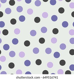 Seamless vector pattern with polka dots.Pattern in lilac shades. Purple, lilac and white dots.
Seamless pattern on a light background.Pattern with a large polka-dot 