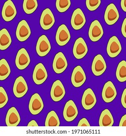 Seamless vector pattern pop art style of avocados. Vector 