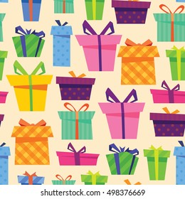seamless vector pattern with present boxes