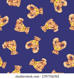 Seamless vector pattern of a pretty bear,