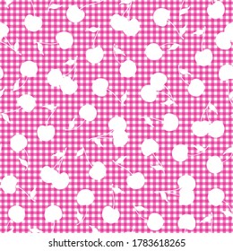 Seamless vector pattern of a pretty cherry,