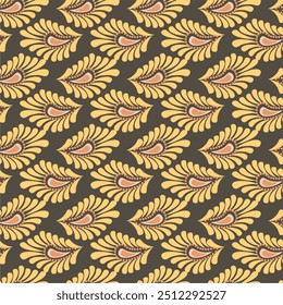 Seamless vector pattern print wallpaper background with paisley ornament ethnic art decor design 
