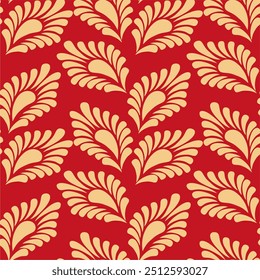 Seamless vector pattern print wallpaper background with paisley ornament ethnic art decor design 
