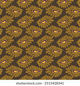 Seamless vector pattern print wallpaper background with paisley ornament ethnic art decor design 