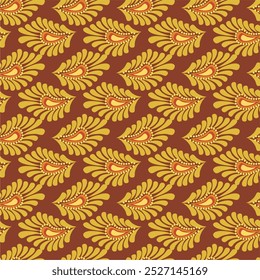 Seamless vector pattern print wallpaper background with paisley ornament ethnic art decor design