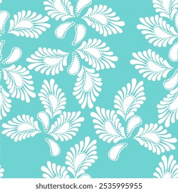 Seamless vector pattern print wallpaper background with paisley ornament ethnic art decor design	