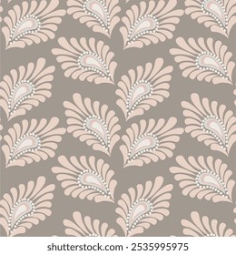 Seamless vector pattern print wallpaper background with paisley ornament ethnic art decor design	