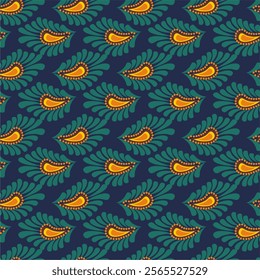  Seamless vector pattern print wallpaper background with paisley ornament ethnic art decor design