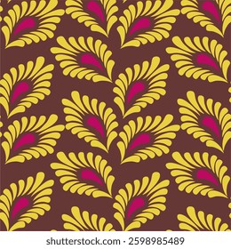 Seamless vector pattern print wallpaper background with paisley ornament ethnic art decor design