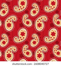 Seamless vector pattern print wallpaper background with paisley ornament ethnic art decor design	
