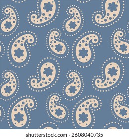 Seamless vector pattern print wallpaper background with paisley ornament ethnic art decor design	

