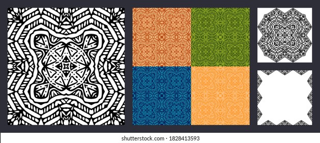 Seamless vector pattern for printing on fabrics and design backgrounds. Repeating vector pattern with unusual shapes. The fully scalable texture is available in multiple colors.
