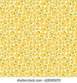 Seamless vector pattern for printing. Placer of yellow strawberries on a light background