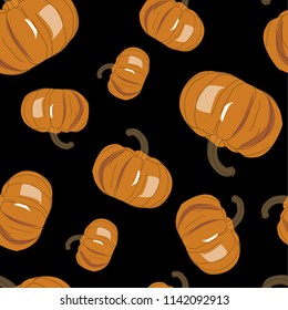 Seamless vector pattern with pumpkin