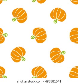 Seamless Vector Pattern of Pumpkins