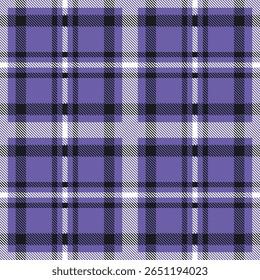Padrão de vetor sem emenda roxo preto branco tartan xadrez fundo tecido tradicional textura têxtil design geométrico elegante moda moderna inverno escocês impressão impressão ilustração envoltório