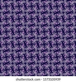 A seamless vector pattern with purple floral ornament. Damask surface print design.