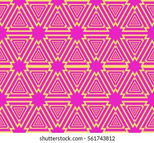 seamless vector pattern. purple, yellow color. simple geometry ornament. for interior decoration, wallpaper, presentation, fashion design