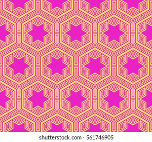 seamless vector pattern. purple, yellow color. simple geometry ornament. for interior decoration, wallpaper, presentation, fashion design