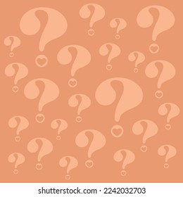 Seamless vector pattern with question mark hearts 
