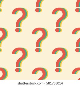 Seamless vector pattern with question marks on light background