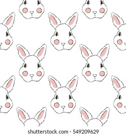 Seamless vector pattern with rabbit. Perfect for wrapping paper, wallpaper, repeating elements, vintage design, notebook cover, fabric clothes design.