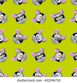 Seamless vector pattern raccoon