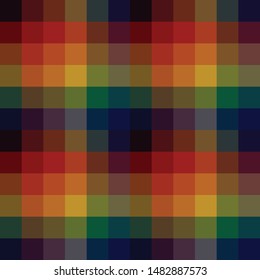 Seamless vector pattern with rainbow squares, similar to a quilt