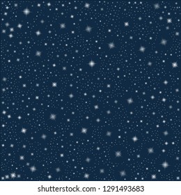 Seamless vector pattern with random falling stars on magic sky. Delightful abstract. Amazing background for dress, manufacturing, best wallpapers, prints, gift wrap and scrapbook. Vector illustration.
