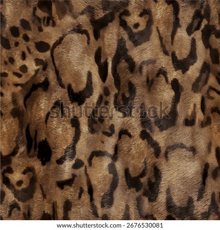 Seamless vector pattern with a realistic leopard skin design, perfect for fashion, textiles, and decorative backgrounds. This exotic animal print offers an allover texture.

