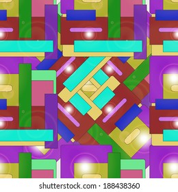 Seamless vector pattern with rectangles.