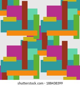 Seamless vector pattern with rectangles.