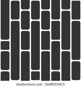 Padrão de vetor contínuo. Retângulos com cantos arredondados. Plano de fundo com formas preenchidas simples. Fundo preto e branco do vetor. Projeto padrão para pano, têxtil, fundo.
