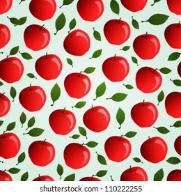 Seamless vector pattern with red apples