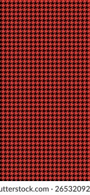 Seamless vector pattern with red and black houndstooth design, high contrast textile texture perfect for Christmas and winter fashion, bold traditional background with dynamic festive energy