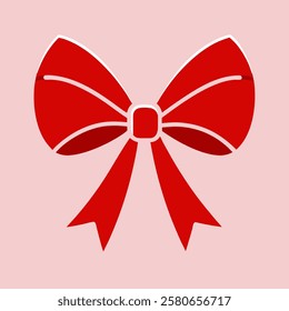 Seamless vector pattern of red bow on a pink background for packaging, fabric, wallpaper for the holidays of Valentine's Day, wedding, birthday Pro Vector