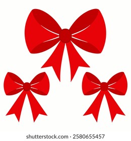 Seamless vector pattern of red bows on a white background for packaging, fabric, wallpaper for the holidays of Valentine's Day, wedding, birthday Pro Vector